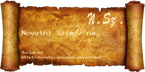 Novotni Szimóna névjegykártya